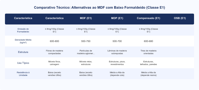 Alternativas ao MDF com Baixo Formaldeído: MDP, Compensado e OSB