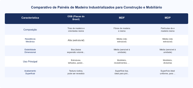 Diagrama técnico: Análise Técnica: Painéis OSB Placas do Brasil para Construção e Mobiliário