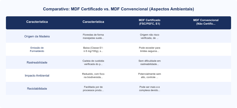 MDF Certificado: Benefícios Ambientais, Sustentabilidade e Conformidade E1