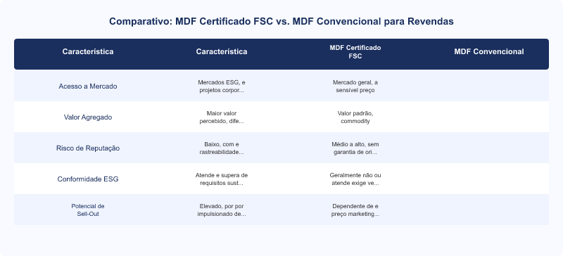 Benefícios Econômicos do MDF Certificado FSC para Revendas