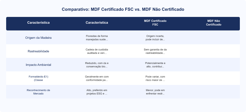Benefícios do MDF com Certificação FSC: Sustentabilidade e Qualidade Técnica