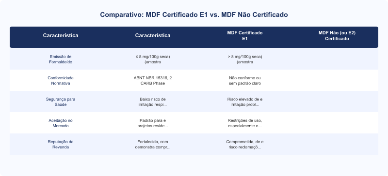 Certificação E1 em MDF: Essencial para Revendas e Conformidade ABNT