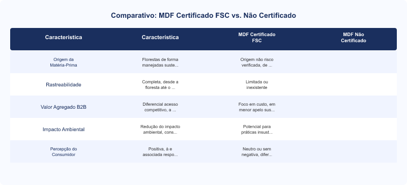 Certificação FSC: Impacto na Cadeia de Suprimentos de MDF B2B