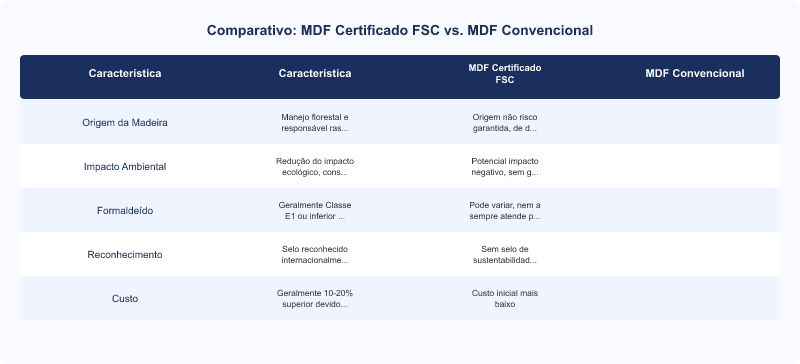 MDF com Certificação FSC: Escolha Sustentável e Conformidade Técnica