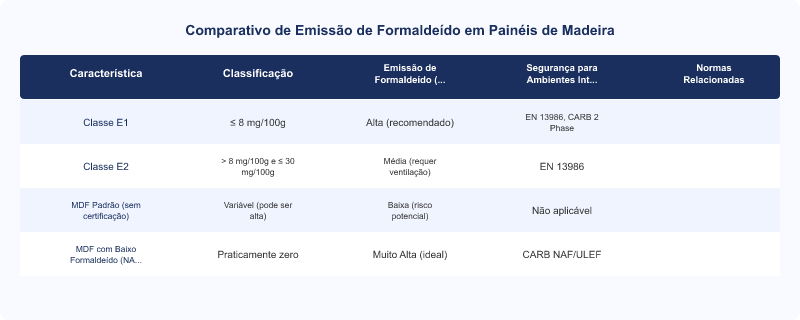 Classificação E1 de MDF: Emissão de Formaldeído e Segurança em Ambientes Fechados