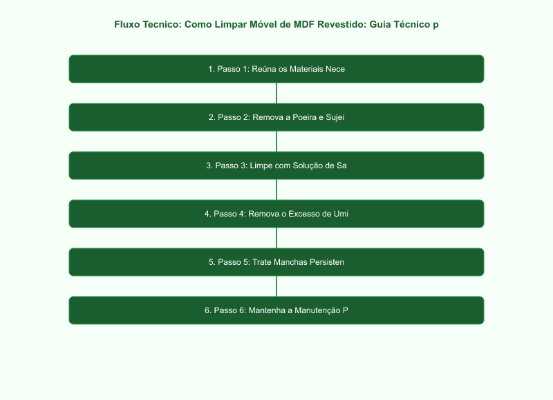 Diagrama técnico: Como Limpar Móvel de MDF Revestido: Guia Técnico para Preservar o Acabamento Melamínico