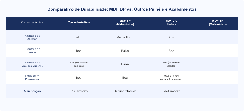 Durabilidade de Móveis MDF BP: Fatores Técnicos e Vida Útil Esperada
