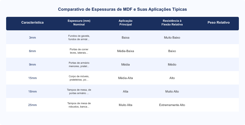 Diagrama técnico: Guia Técnico: Espessuras de MDF para Tampos, Portas e Fundos de Gaveta