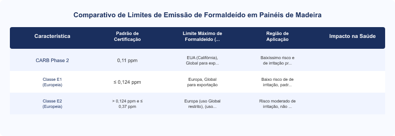 MDF CARB Phase 2 no Brasil: Fabricantes e Conformidade à ABNT NBR 15316