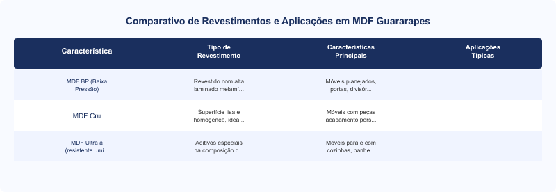 Diagrama técnico: Guararapes MDF: Análise Técnica da Linha de Revestidos e Padrões