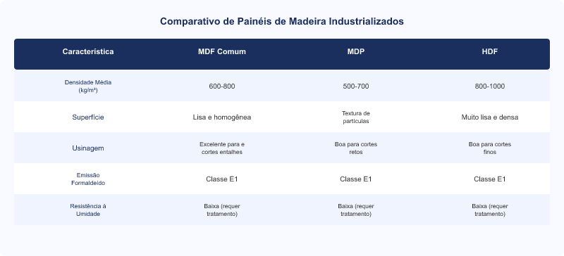 Diagrama técnico: MDF Comum Arauco: Especificações Técnicas e Usos Conforme NBR 15316