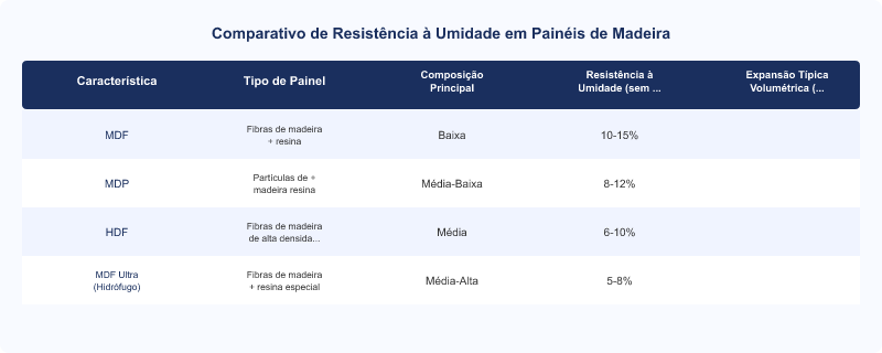 MDF incha com água? Prevenção de empenamento e normas ABNT