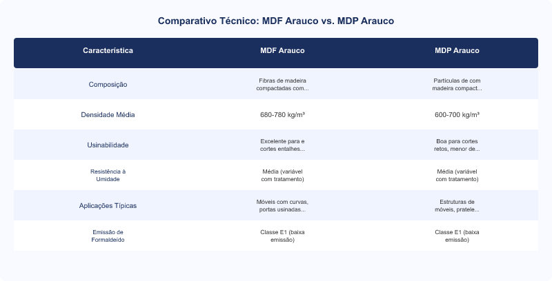 Diagrama técnico: MDF e MDP Arauco: Especificações Técnicas, Inovações e Usos