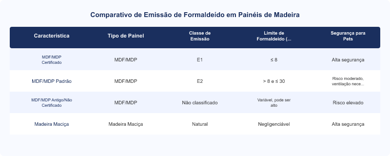MDF e Animais de Estimação: Formaldeído e Segurança da Classe E1