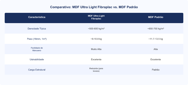 Diagrama técnico: MDF Ultra Light Fibraplac: Leveza e Desempenho para Projetos Específicos