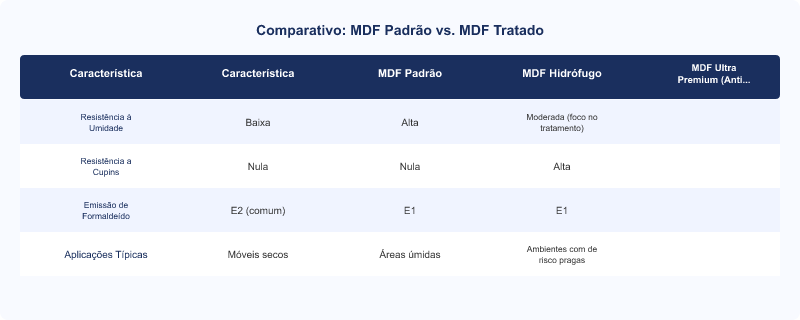 Diagrama técnico: MDF Ultra Premium: Resistência a Cupins e Durabilidade Atestada