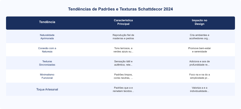 Diagrama técnico: Padrões Schattdecor 2024: Tendências e Inovações em Revestimentos