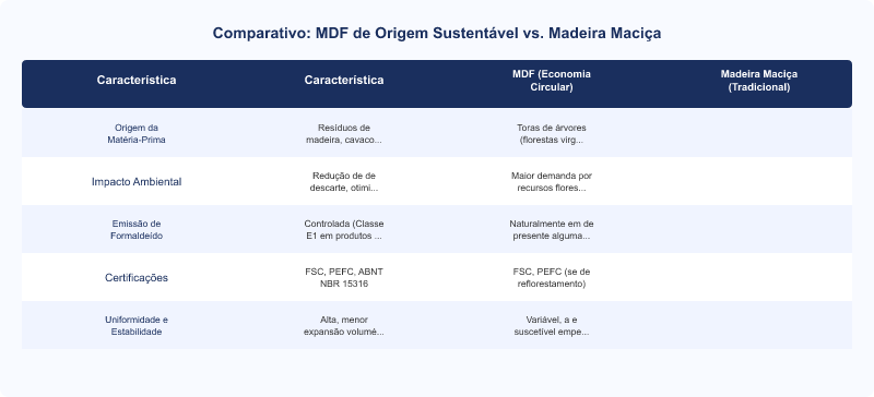 Diagrama técnico: Produção de MDF e Economia Circular: Sustentabilidade e Reuso