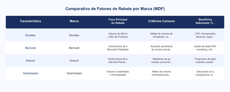 Rebate MDF: Análise de Rentabilidade para Revendas (Duratex, Berneck, Arauco, Guararapes)