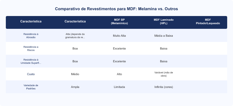 Resina Melamínica e Durabilidade do MDF Revestido: Guia Técnico